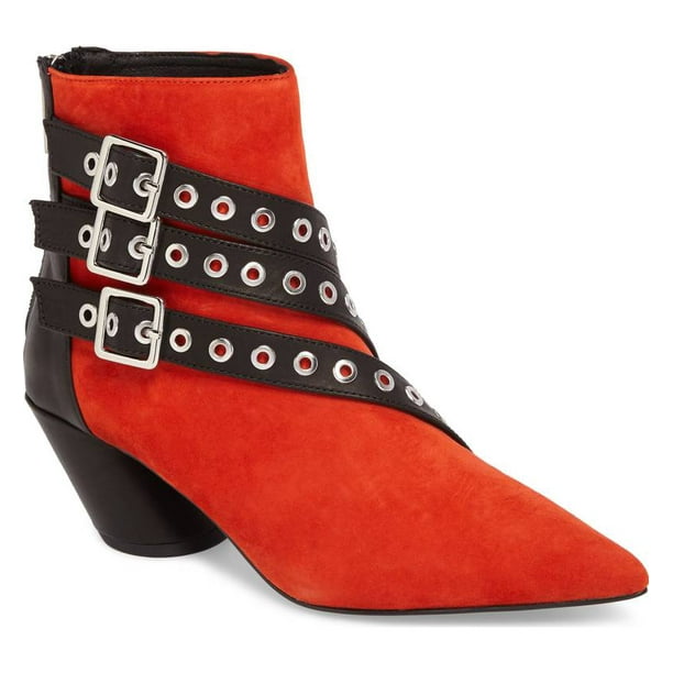 Details about / Women/'s Retro Buckle Stud Block Heel Round Toe Red Wedding Bridal Ankle Boots L